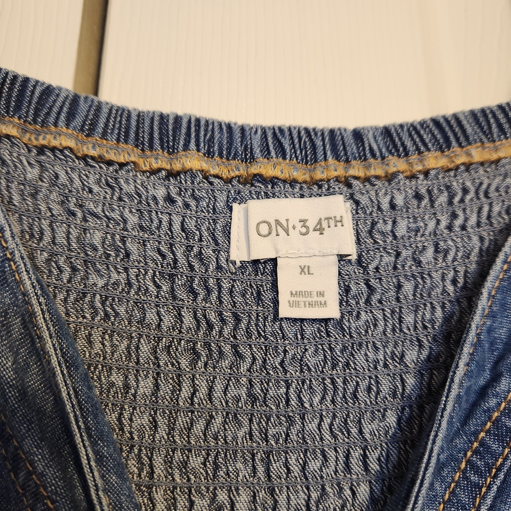 On 34th Women's Denim Sweetheart-Neck Midi Dress Size XL NWT MSRP $79.50 - Picture 6 of 12